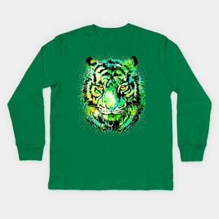 Realistic Green Tiger - Bengal Tiger Eyes Kids Long Sleeve T-Shirt